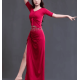 Tenue de Danse Orientale Rouge – Jupe Fendue et Top Assorti | Disponible en S, XL, 3XL