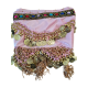 Ceinture de danse orientale en velours et pompons strass
