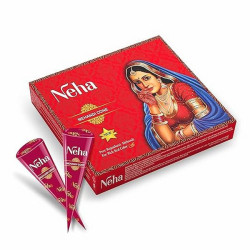 Henné rouge en cônes Neha – Boîte 12 – Tatouage oriental - 1