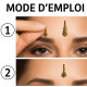 Guide d’utilisation simplifié pour bindi doré autocollant 21 mm – étapes : retirer, appliquer, repositionner – visuel clair en français