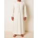 Qamis homme emirati blanc cassé d face