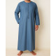 Qamis homme emirati bleu jeans de face