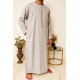 Qamis homme emirati gris clair de face