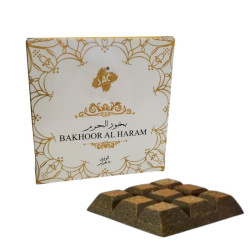 bakhoor-al-haram.jpg" alt="Bakhoor Al Haram encens oriental en tablette 40g SAC – parfum musc, santal et oud