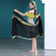 Melaya de danse orientale noir multicolore ouverte dans le dos