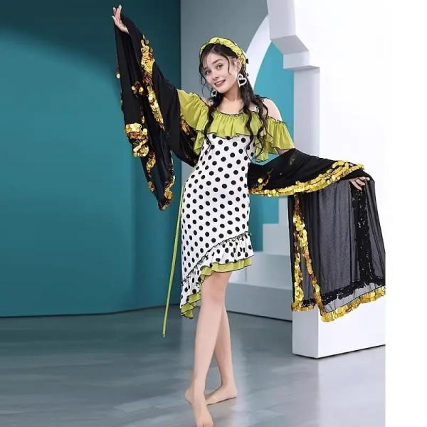 Melaya danse orientale noire et dorée