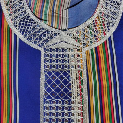Djellaba femme à rayure bleu roy