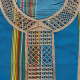 Djellaba femme à rayure turquoise