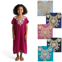 Djellaba fille brodée 6-16 ans