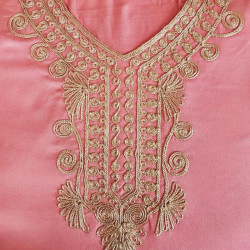 djellaba fille traditionel au cordon doré rose claire