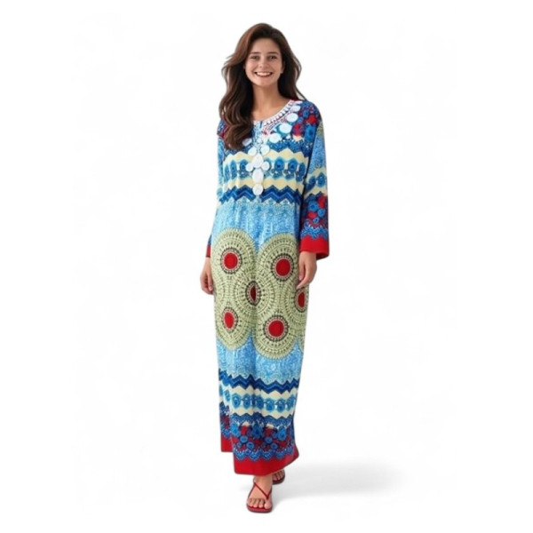 Robe longue orientale ethnique chic - 1