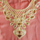 djellaba fille broderie or rose detail broderie
