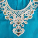 djellaba fille broderie or turquoise detail broderie