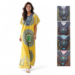 Djellaba femme manches courtes inspiration ethnique - 5