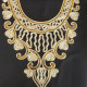 djellaba fille ample detail broderie or et noir enfant 4 à 14 ans