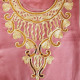 djellaba fille ample detail broderie or et rose enfant 4 à 14 ans
