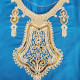 Djellaba fille turquoise 4 à 14 ans – robe orientale enfant à manches longues
