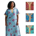 Djellaba pour femme à motifs fleuris – Coupe estivale