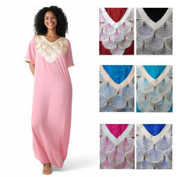 Djellaba pour femme spirales panel de couleur