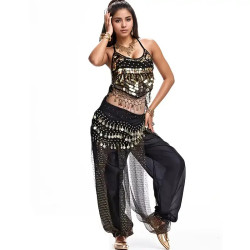 Costume Jasmine noir et or haut et sarouel - 1