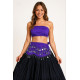 Ceinture de danse orientale violet foncé à sequins argent - 1