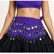 Ceinture de danse orientale violet foncé à pièces argent - 2