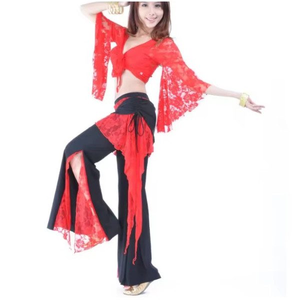 Tenue de cours de danse orientale rouge - 2