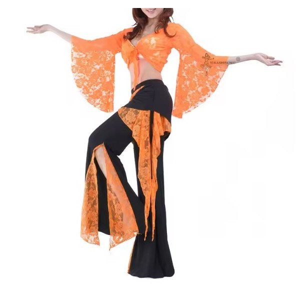 Tenue de cours de danse orientale orange - 1