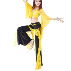 Tenue de cours de danse orientale jaune - 2