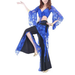 Tenue de cours de danse orientale bleu roy - 1