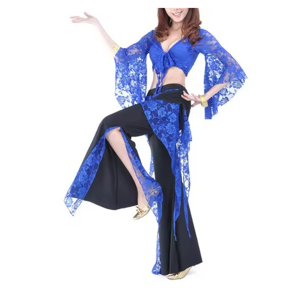 Tenue de cours de danse orientale bleu roy - 1