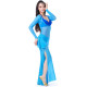 Tenue de cours de danse orientale turquoise et bleu roy - 1