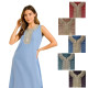 djellaba femme maison bleu ciel galon brillant style débardeur