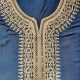 djellaba femme maison bleu pétrole galon brillant style débardeur