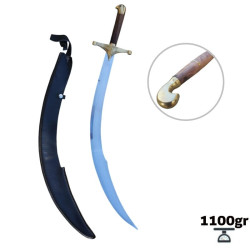 Sabre Shamshir en métal argenté avec fourreau, 1100 grammes, accessoire pour danse orientale professionnelle