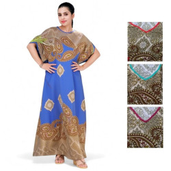 Djellaba femme ample imprimé ethnique chic - 4