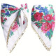 ceinture de danse orientale triangulaire blanche avec fleurs et sequins dorés