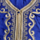 Djellaba / abaya maison bleu roy en gros plan