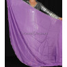 Voile demi lune de danse orientale violet argent