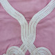 Djellaba maison femme rose poudré avec galon traditionnel