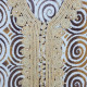 Djellaba femme marron chic imprimé géométrique avec détails brodés et strass