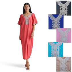 Djellaba femme maison brodée – 100% coton - 6