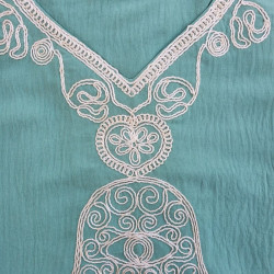 Djellaba femme vert sauge légère coupe ample