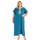 Djellaba femme bleu canard brodée élégante et fluide