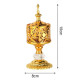 Encensoir oriental doré de 19 cm sur pied cristal, dimensions 19x8 cm