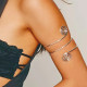 Bracelet de bras femme spirale argentée – bijou oriental chic - 
