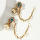 Boucles d’oreilles indiennes dorées à perles