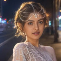 Bijou de tête frontal à strass – modèle argent ou doré au choix