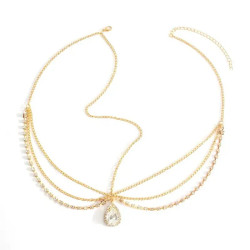 Bijou de tête à strass doré