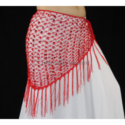 Ceinture filet de danse orientale rouge